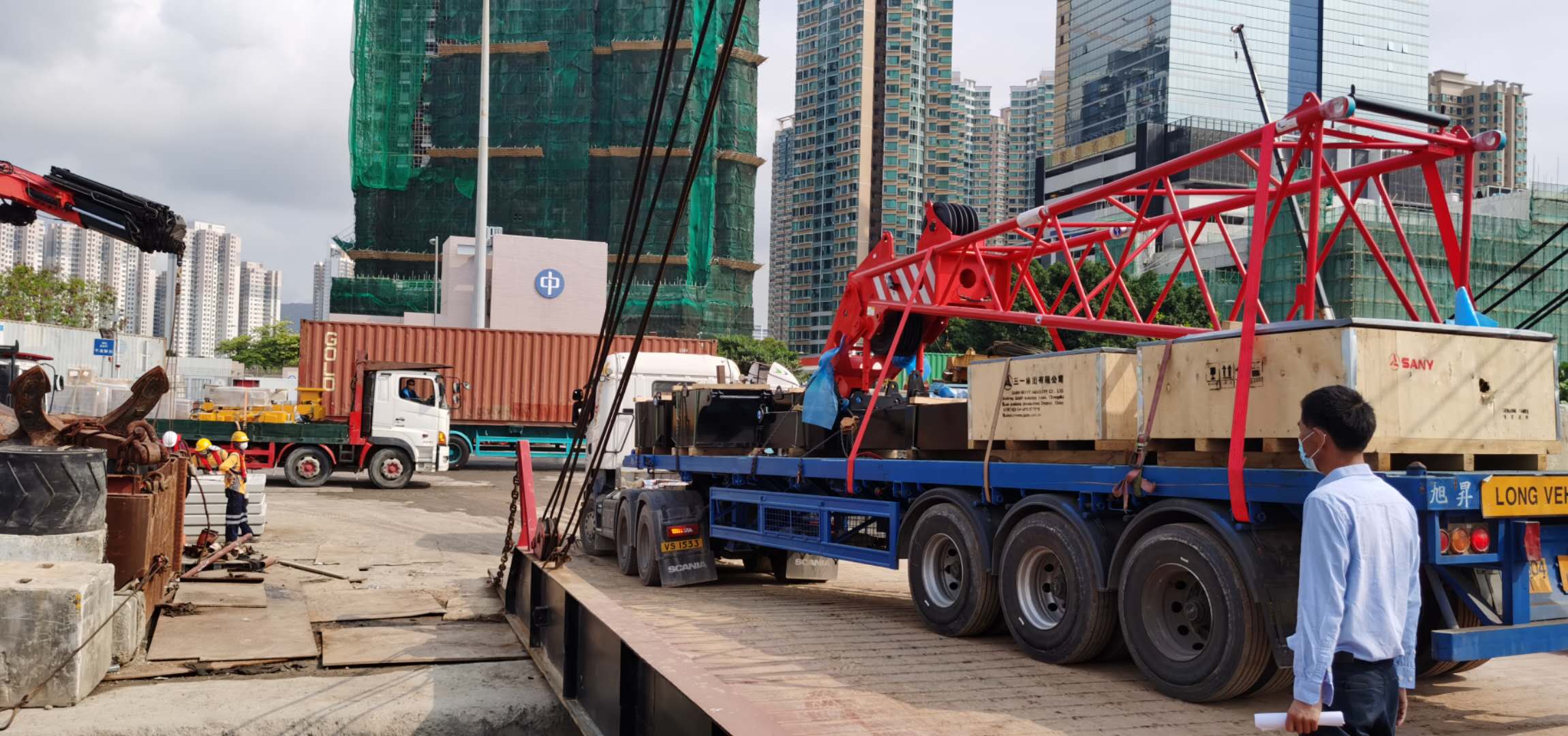 佛山到香港物流公司，佛山到香港運(yùn)輸，佛山到香港中港平板車運(yùn)輸圖